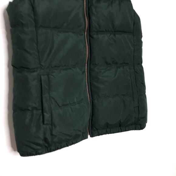 Old Navy Womens XSmall Mixed Fabric Frost Free Vest Green Quilted Pockets Winter - Picture 5 of 8